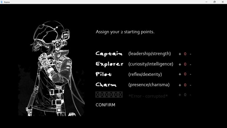 Official ASANA Visual Novel screenshot 1, courtesy of developer Testudo