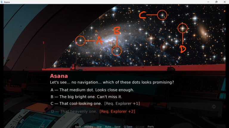 Official ASANA Visual Novel screenshot 3, courtesy of developer Testudo