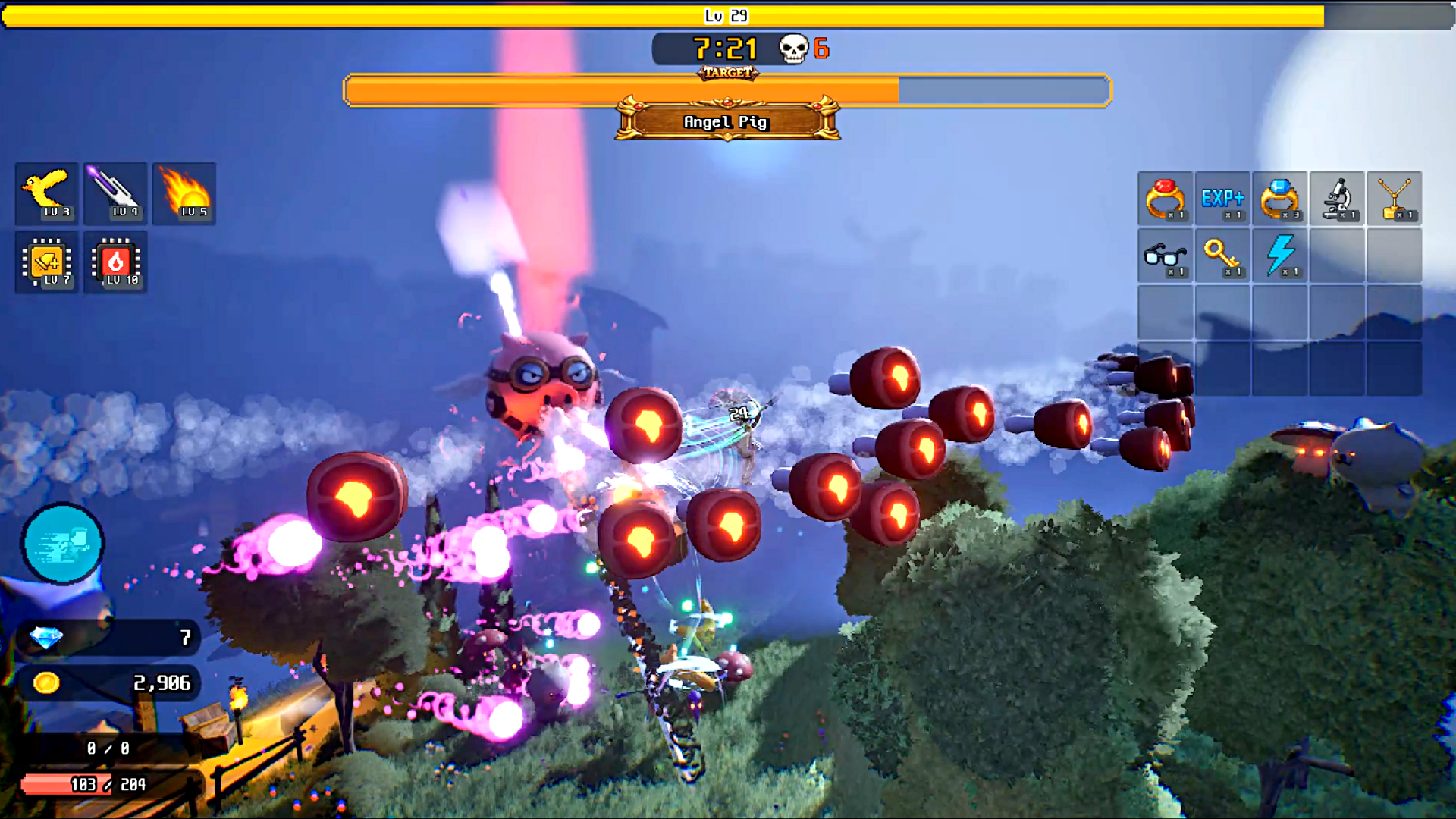 Official Amazing Slot Survivor screenshot showing its dark-fantasy boss battle