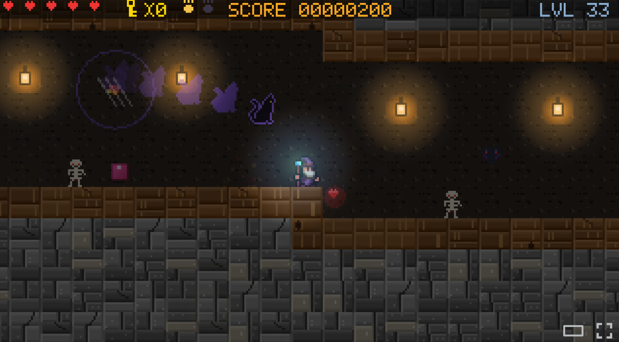Arcane Dash gameplay screenshot from a later dungeon environment