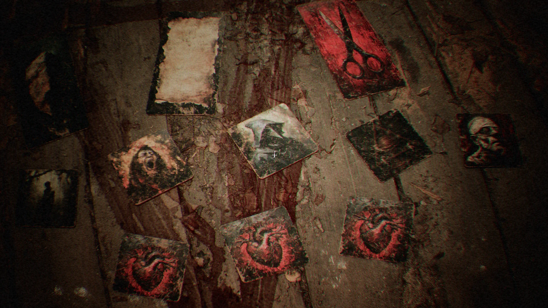 Cursed playing cards spread across a pentagram on the floor during a candlelit ritual in Desecrated Deck