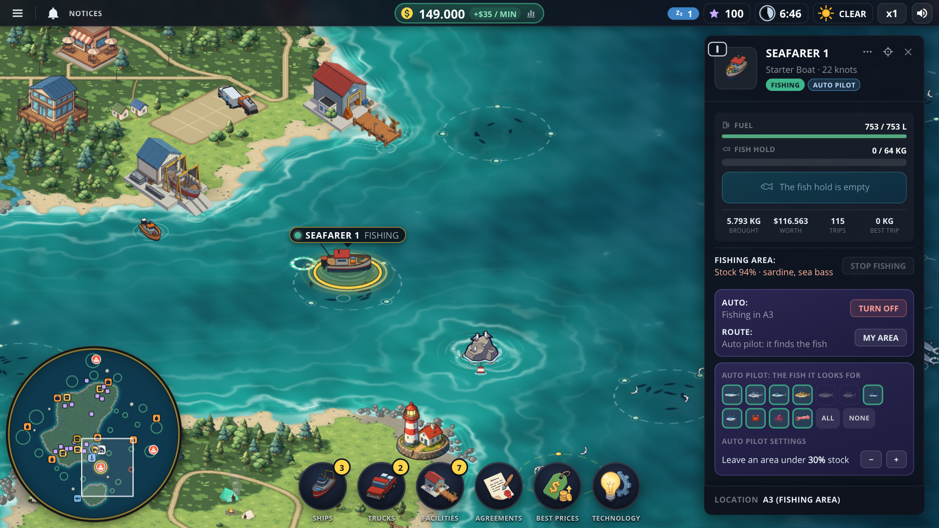 Fishing Company Tycoon fleet autopilot official gameplay from Ozden Games