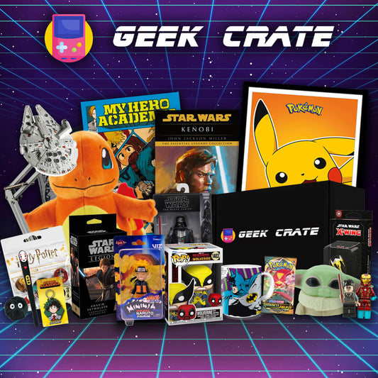 Official promotional example of Geek Crate collectibles; exact contents vary
