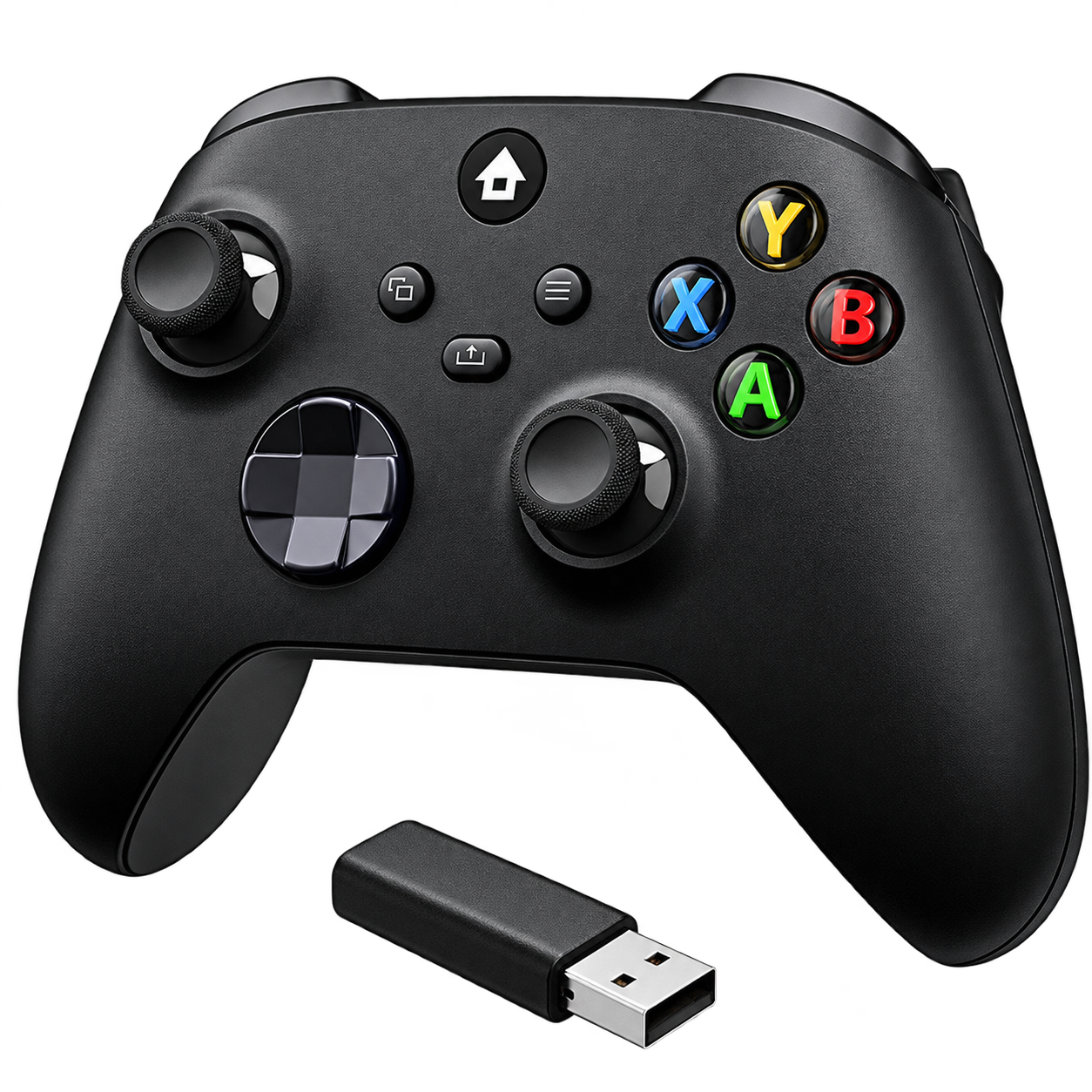 JORREP controller front view with purple RGB lighting