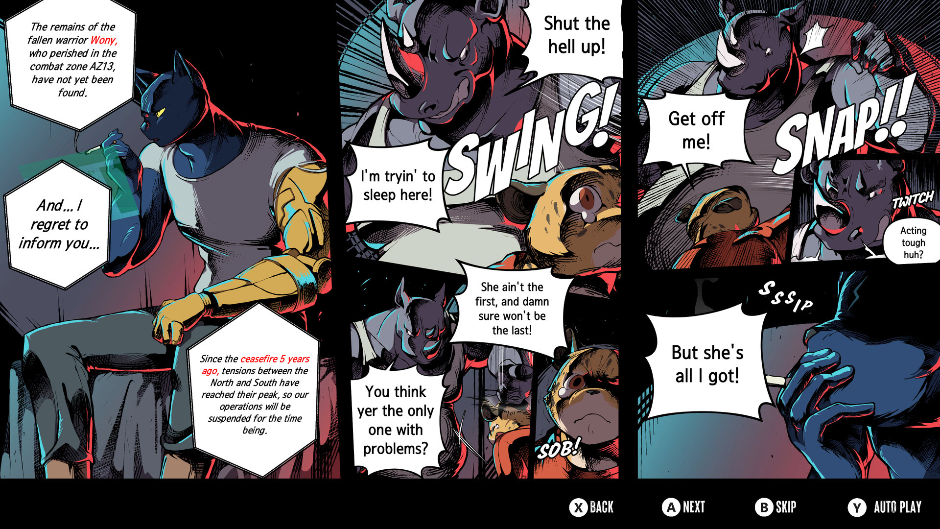 Kusan: City of Wolves graphic-novel story scene
