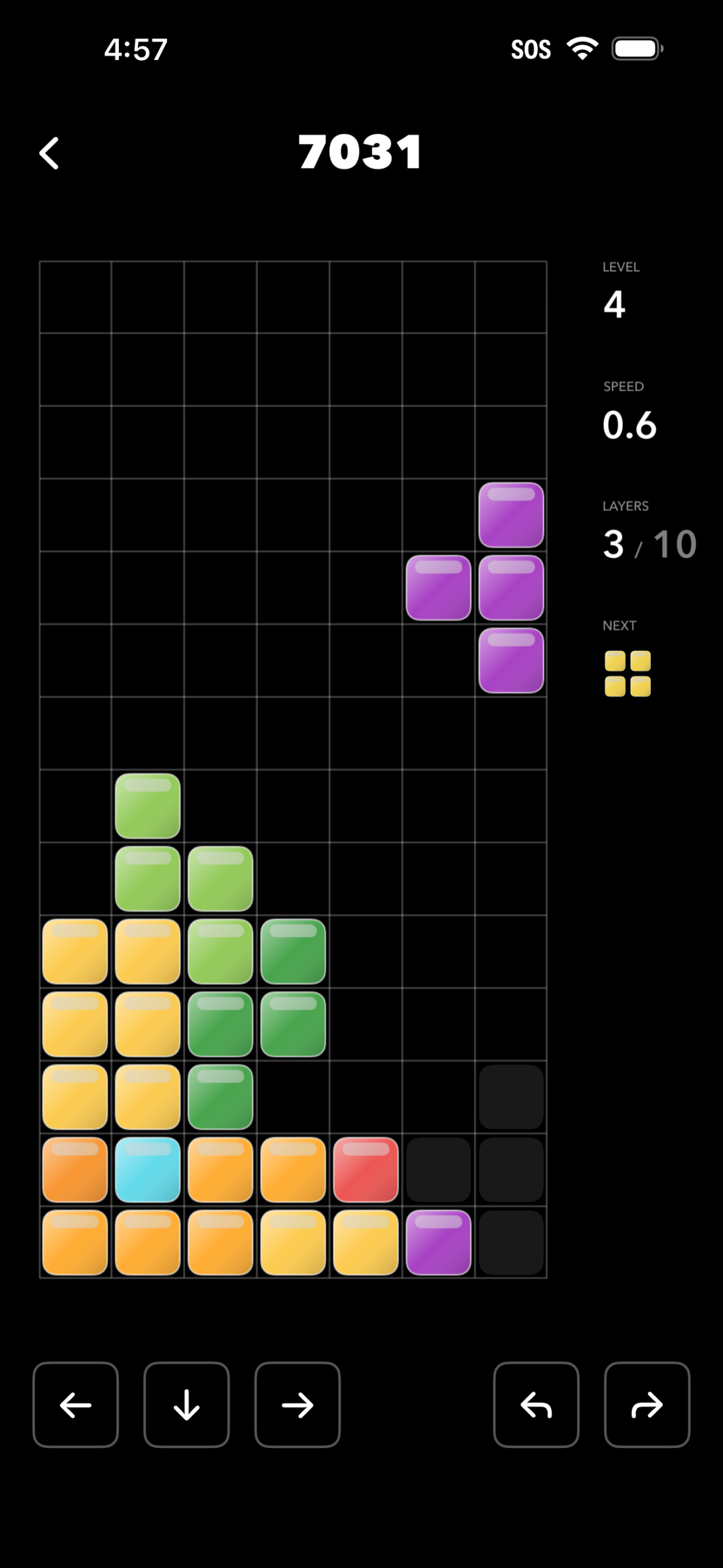 Original Polyx 2D iOS gameplay screenshot from a different style for the rising shapes.