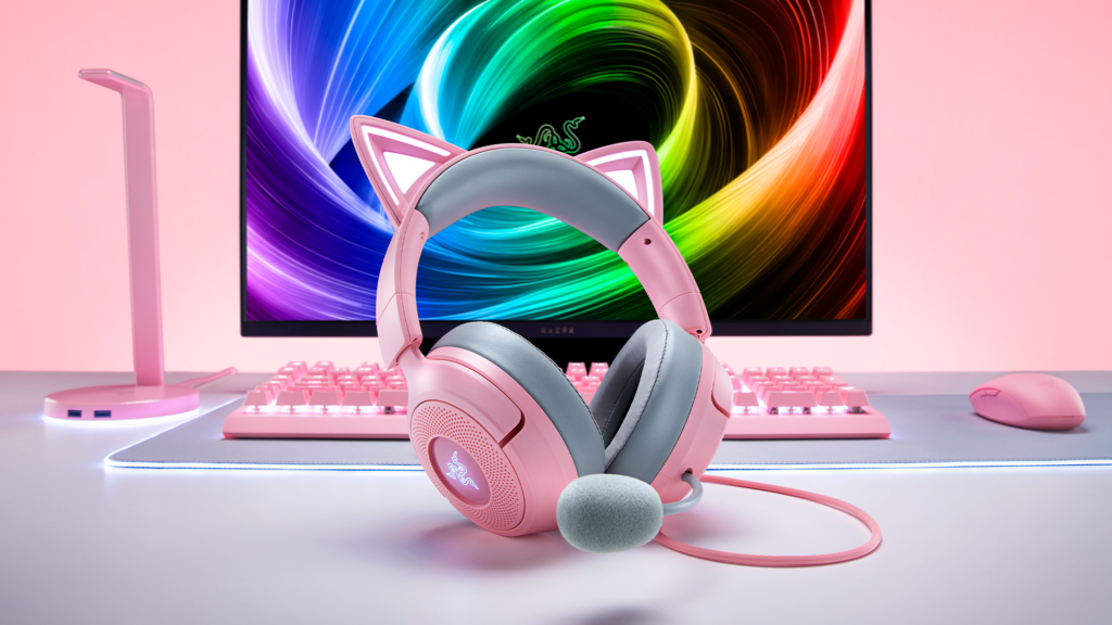 Official Razer Kraken Kitty V3 secondary manufacturer graphic showing the new headset design