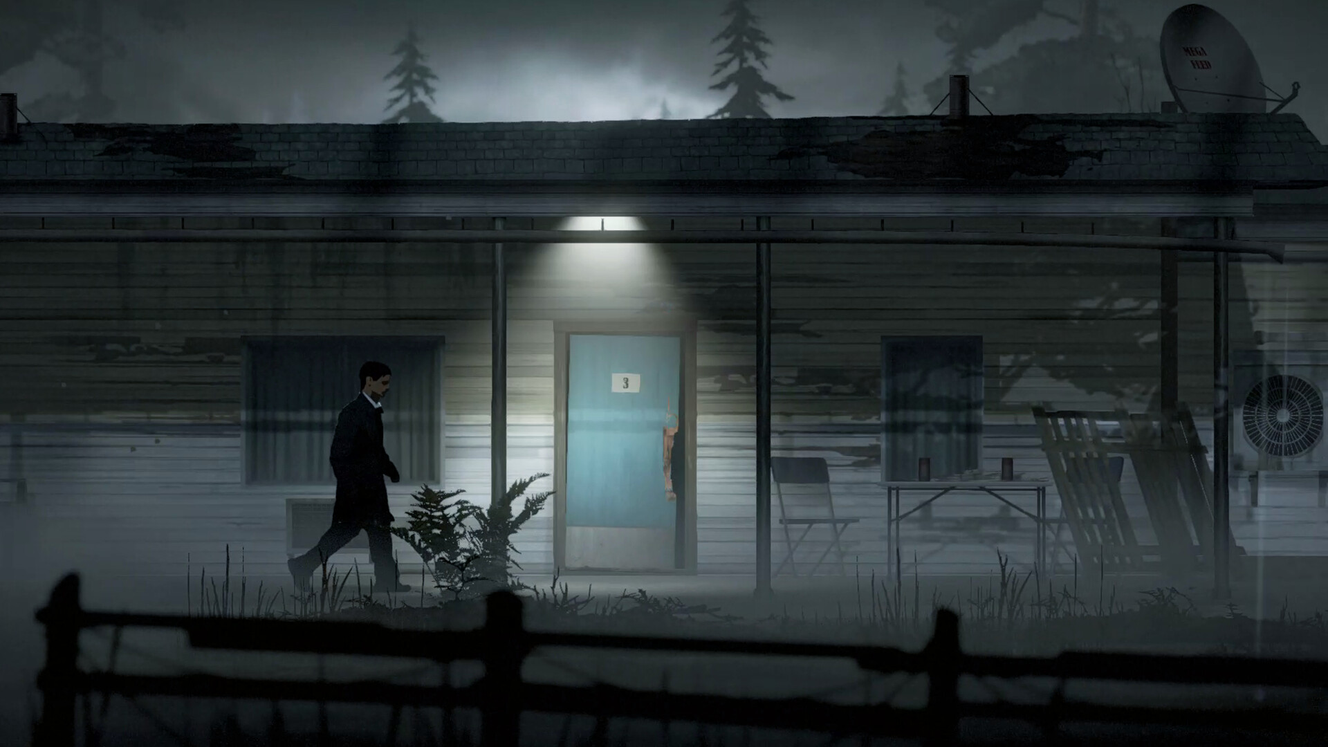 Silver Pines official moody small town game artwork