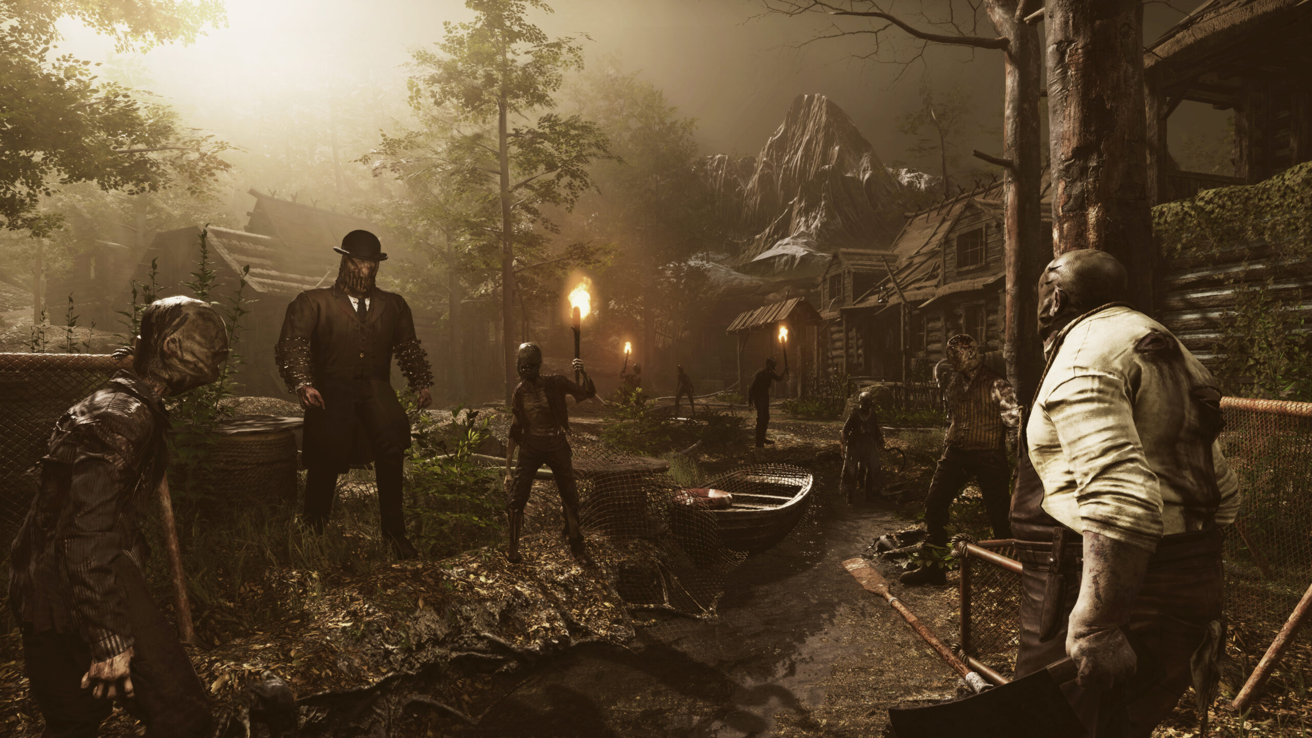 Sker Ritual: the Quiet Ones approach through a ruined village in the official gameplay screenshot