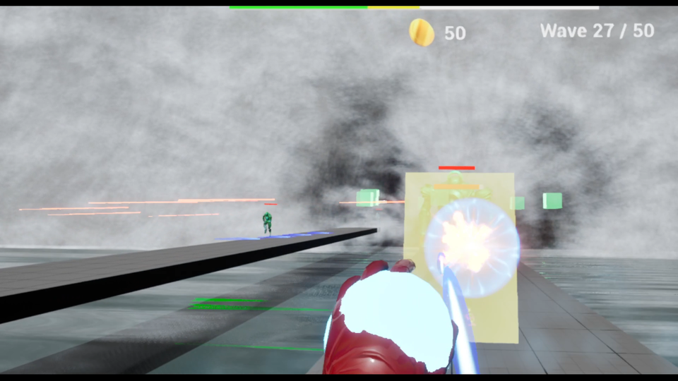 Shield-bearing enemy in Solo Tower Defense VR