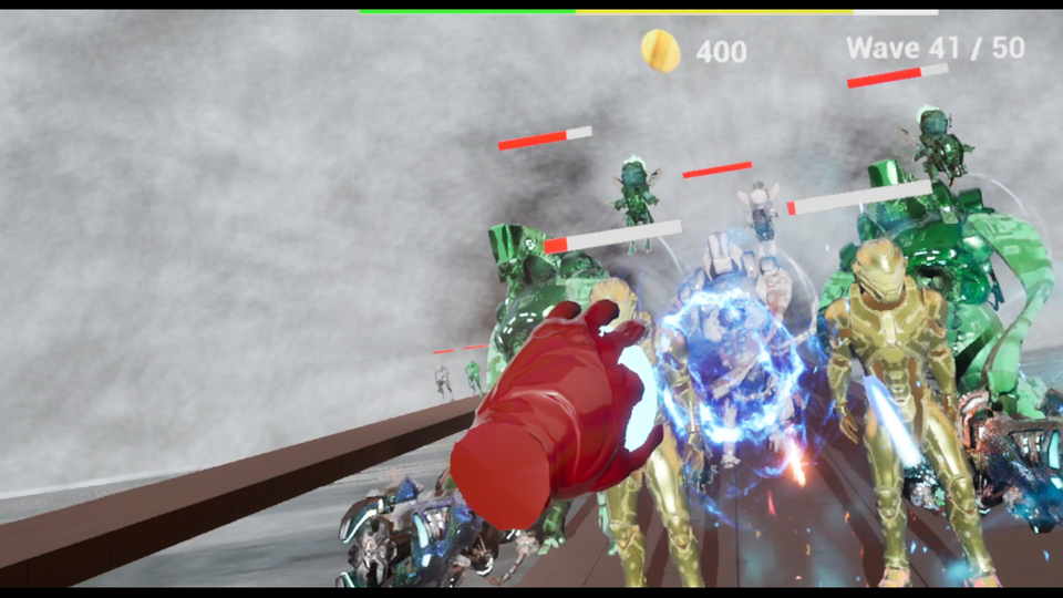 Solo Tower Defense VR wave battle gameplay in first-person view, official Nagomiya Games screenshot
