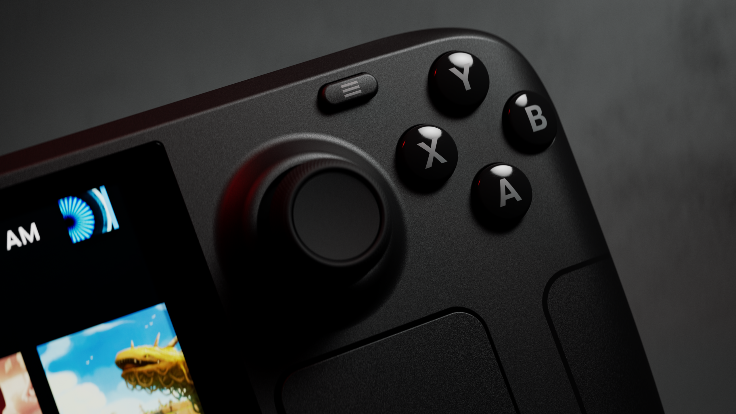 Official close-up of Steam Deck OLED ABXY controls from Valve
