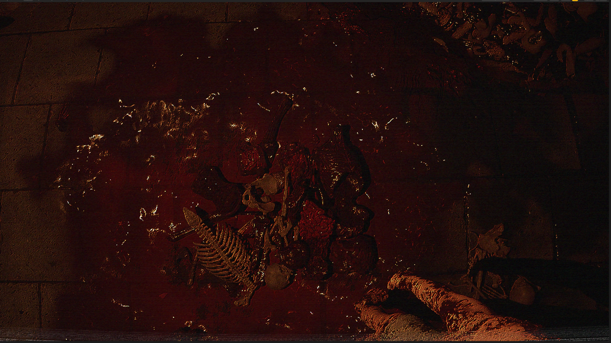 Original Trox The Reversal gameplay image of a disturbing scene in an underground location