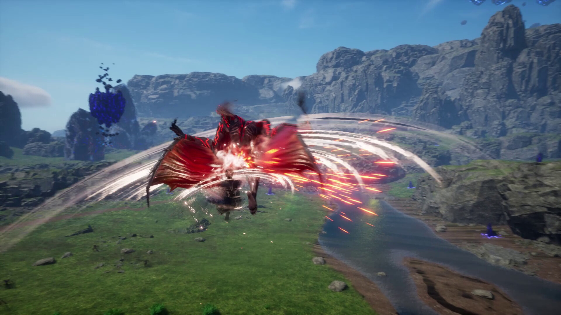 Al unleashing a sweeping superpowered attack against an airborne mutant in UNDEFEATED Genesis