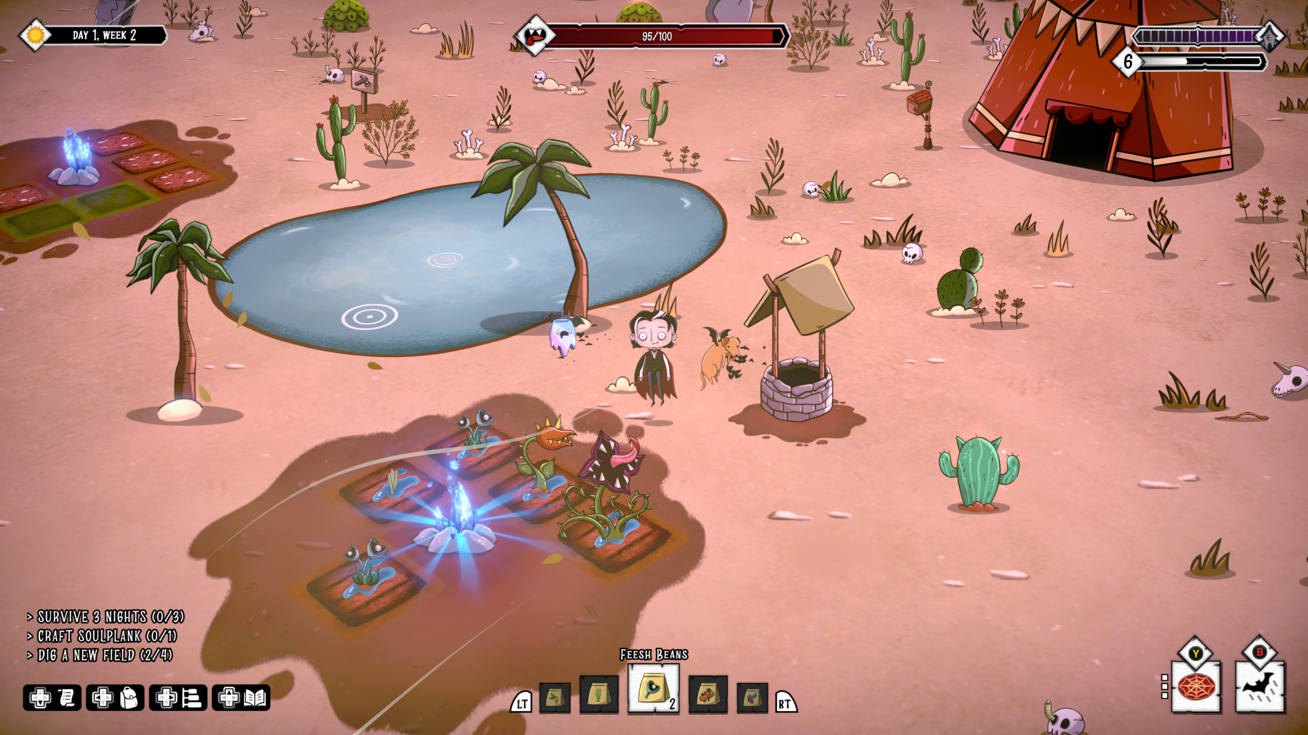 Original gameplay screenshot of Voltaire: The Vegan Vampire, supplied for Coloured Static Press coverage
