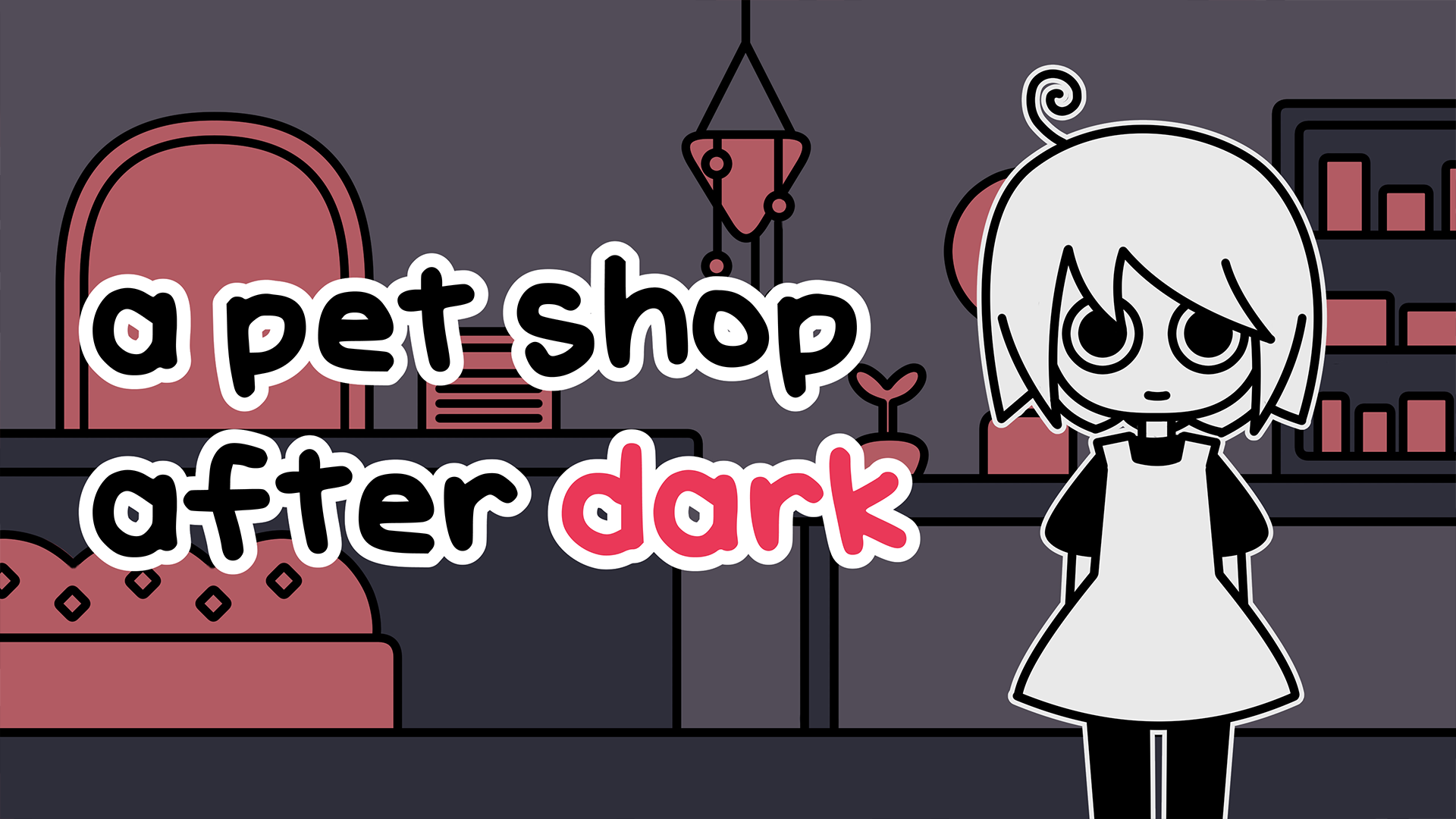Official a pet shop after dark console release key art by npckc and Viridian Software